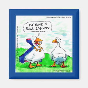 Rick London Funny Goose Vampire Wearing Bells Magnet