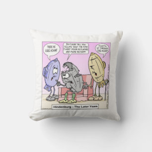 Rick London Funny Hindenburg Cartoon Cotton Pillow