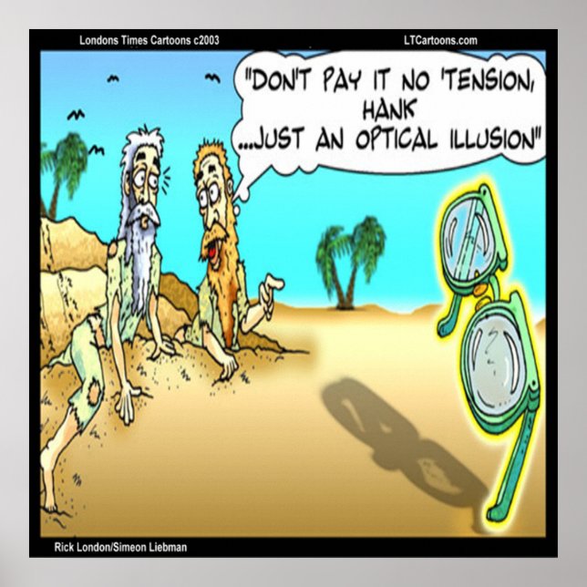 Rick London Funny Optical Illusion Optician Poster (Front)