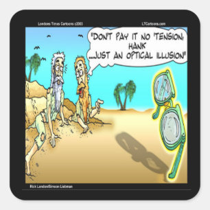 Rick London Funny Optical Optometrist Illusion Square Sticker