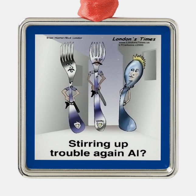 Rick London Funny Silverware Police Metal Ornament (Front)