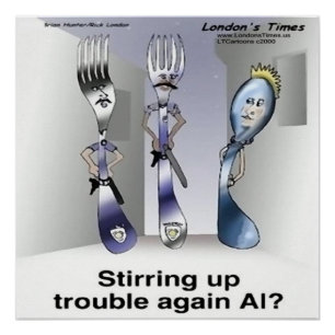 Rick London Funny Silverware Police Poster