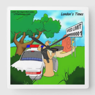 Rick London Funny Slug Traffic Cop Wall Clock