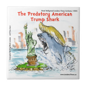 Rick London Funny Trump Shark Tile