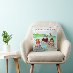 Rick London Good Ol' Buoys Funny Comic Throw Pillow