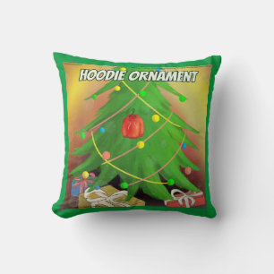 Rick London "Hoodie Ornament" Funny Christmas  Throw Pillow