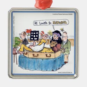 Rick London So Natural Funeral Funny Old Hippie Metal Ornament
