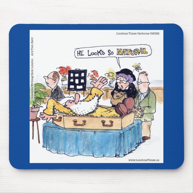 Rick London So Natural Funeral Funny Old Hippie Mouse Pad (Front)