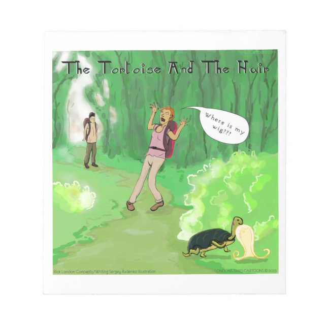 Rick London Turtle And The Wig Hair Funny Notepad (Front)