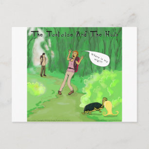 Rick London Turtle And The Wig Hair Funny Postcard