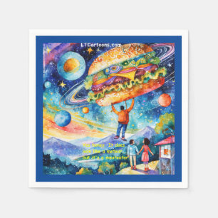 Rick London Vegan Sees Meateator In Space Funny Napkin
