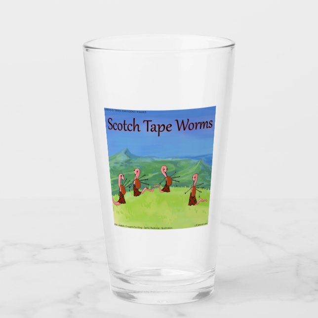 Rick London Worms From Scotland Funny Glass (Front)