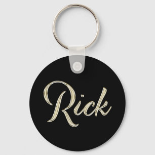 Rick Name whitegold Button Schlüsselanhänger Keychain