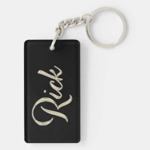 Rick Name whitegold key trailer Keychain