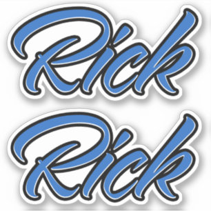 Rick Nom bleu Autocollant Autocollant