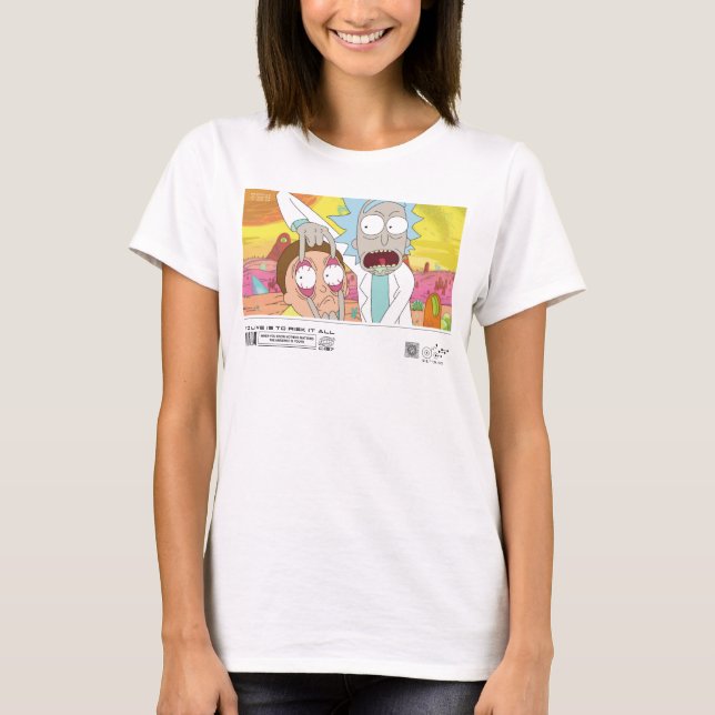 Rick Opening Morty's Eyes Quote Graphic T-Shirt (Front)