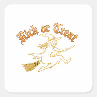 Rick or Treat Sticker: Playful Halloween New Model Square Sticker