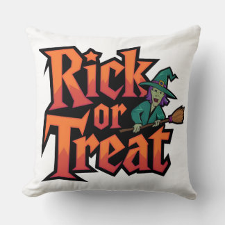Rick or Treat Throw Pillow: Playful New Model Throw Pillow