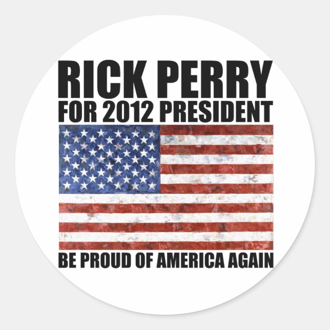 RIck Perry Bumper Stickers Buttons Decals (Front)