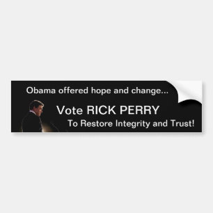 Rick Perry - Integrity and Trust Bumper Sticker