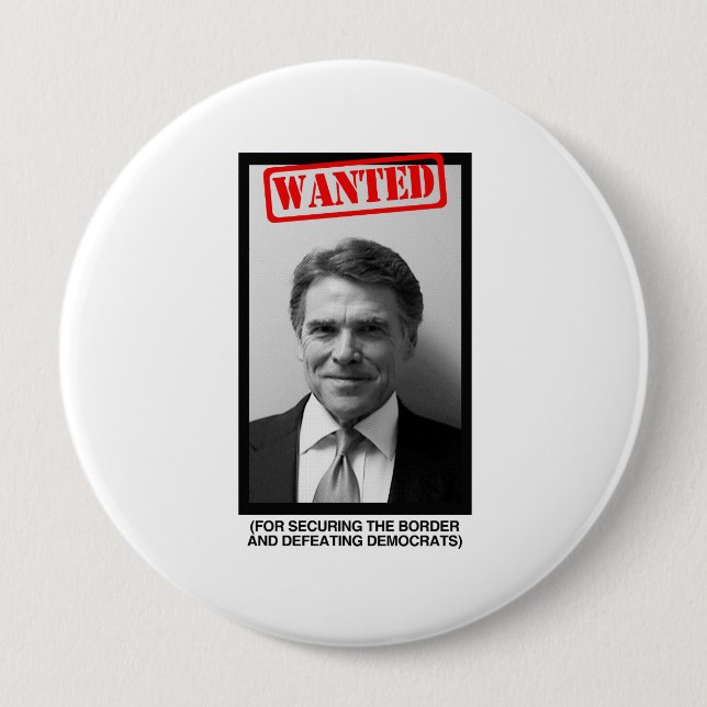 Rick Perry Mugshot 4 Inch Round Button (Front)