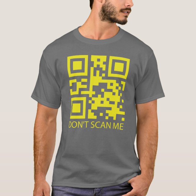 rick roll funny QR scan code don't scan me T-Shirt (Front)