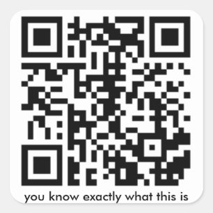 rick roll qr code square sticker