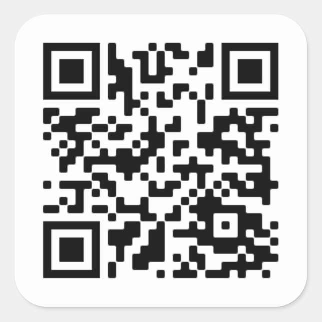 Rick Roll QR code Square Sticker (Front)