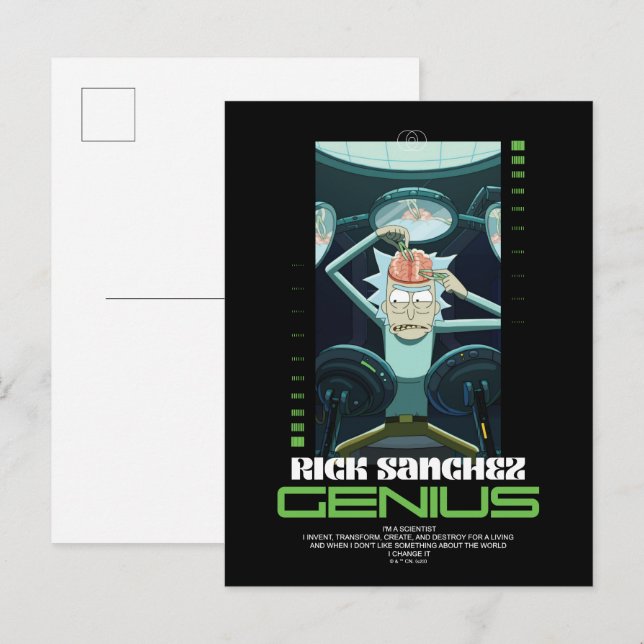 Rick Sanchez Genius Quote Graphic Postcard (Front/Back)