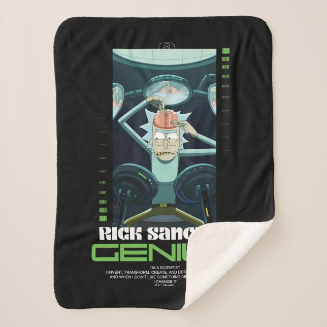 Rick Sanchez Genius Quote Graphic Sherpa Blanket (Front)