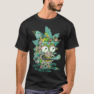 Rick Sanchez Psychedelic Doodle Collage T-Shirt