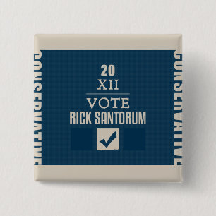 Rick Santorum 2012 2 Inch Square Button