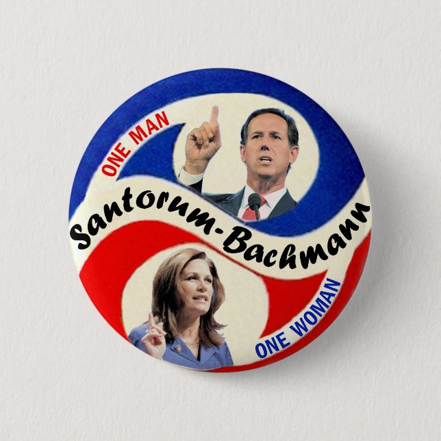 Rick Santorum / Michele Bachmann 2 Inch Round Button (Front)