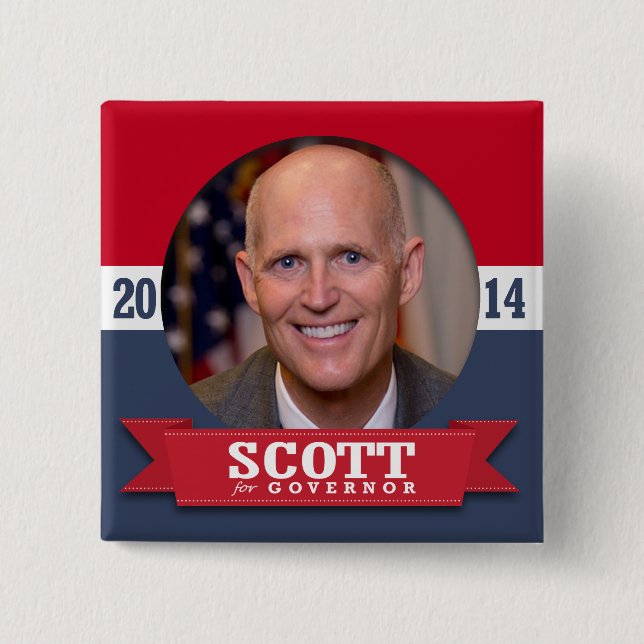 RICK SCOTT CAMPAIGN 2 INCH SQUARE BUTTON (Front)