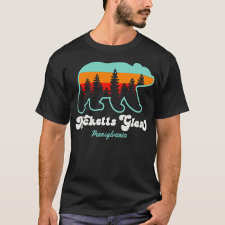 Ricketts Glen State Park Camping Hiking Retro Bear T-Shirt