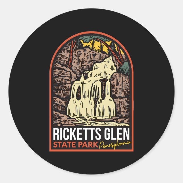 Ricketts Glen State Park Pennsylvania Classic Round Sticker (Front)