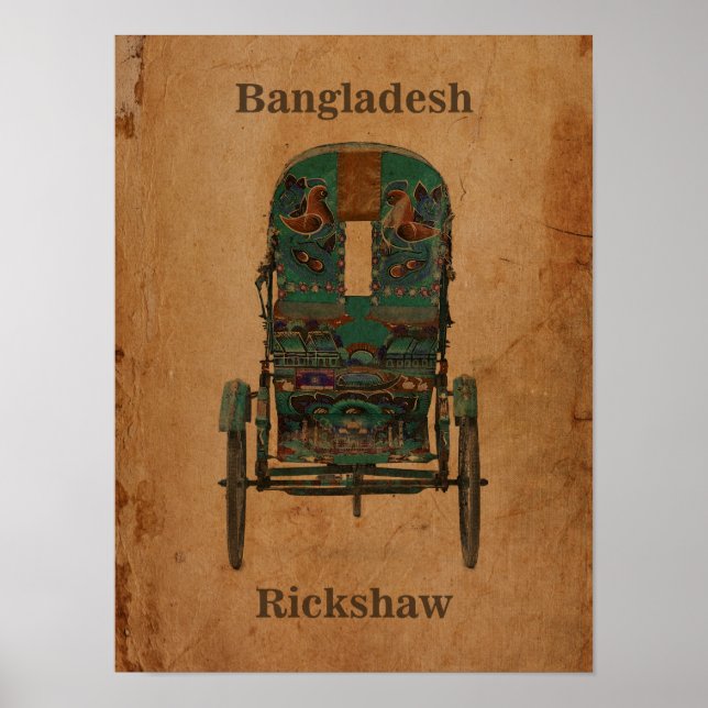 Rickshaw poster vintage du Bangladesh (Devant)