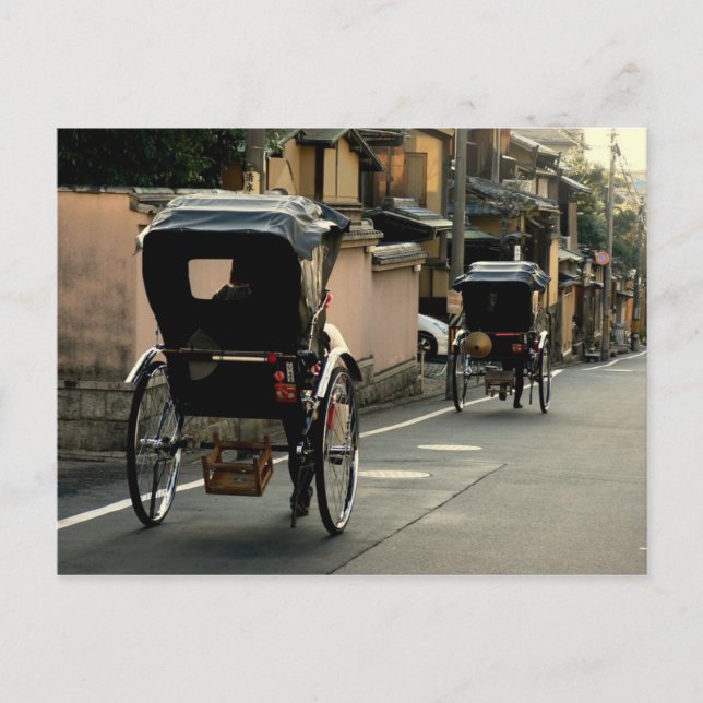 Rickshaws on the Streets of Kyoto in Japan Postcard (Front)