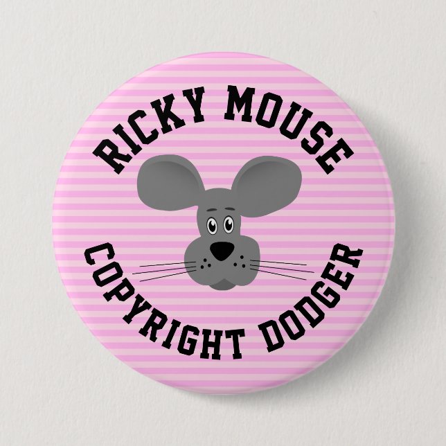 Ricky Mouse 3 Inch Round Button (Front)