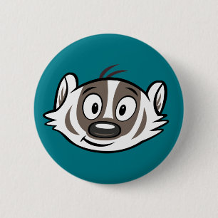 Ricky Raccoon Boomer Badger Face 2 Inch Round Button