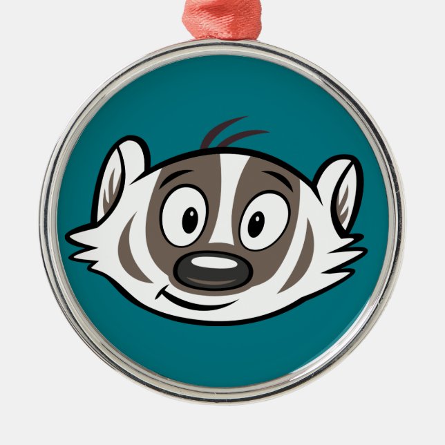 Ricky Raccoon | Boomer Badger Face Metal Ornament (Front)