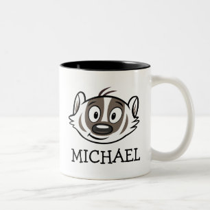 Ricky Raccoon   Boomer Badger Face Two-Tone Coffee Mug