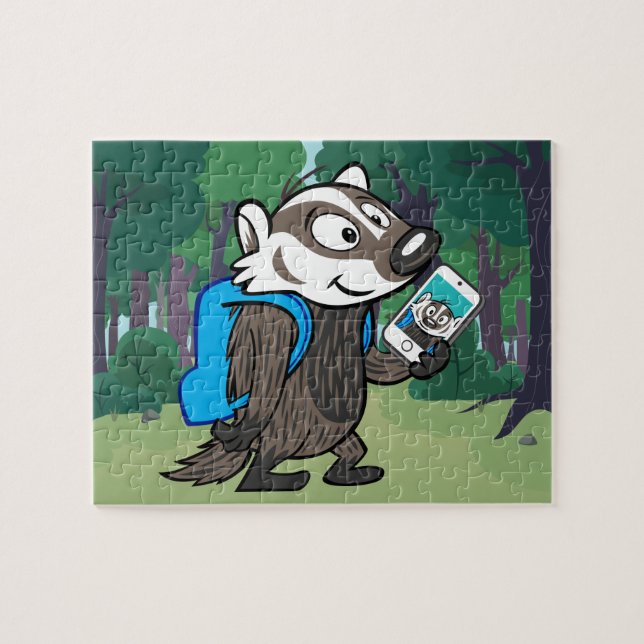Ricky Raccoon | Boomer Badger Selfie Jigsaw Puzzle (Horizontal)