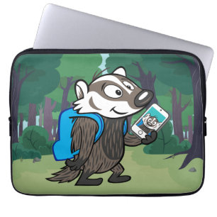 Ricky Raccoon   Boomer Badger Selfie Laptop Sleeve