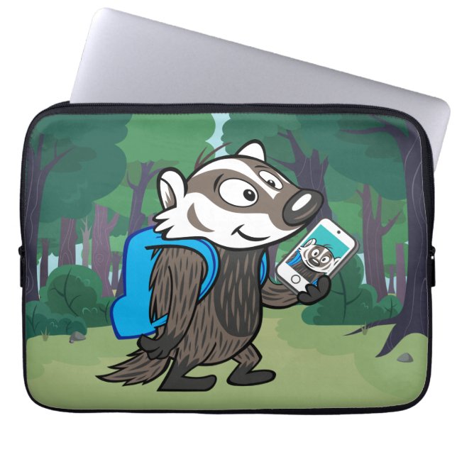 Ricky Raccoon | Boomer Badger Selfie Laptop Sleeve (Front)