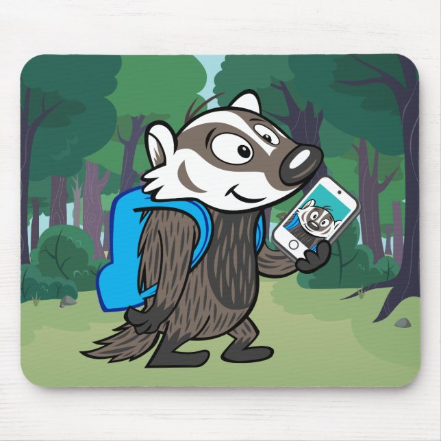 Ricky Raccoon | Boomer Badger Selfie Mouse Pad (Front)