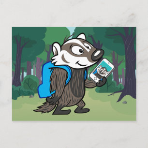 Ricky Raccoon Boomer Badger Selfie Postcard