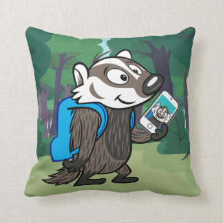 Ricky Raccoon | Boomer Badger Selfie Throw Pillow
