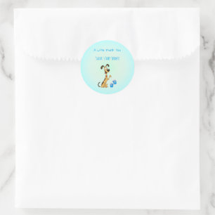 Rico the Dog Baby Boy Shower Classic Round Sticker