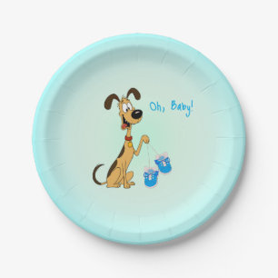 Rico the Dog Baby Boy Shower Paper Plate